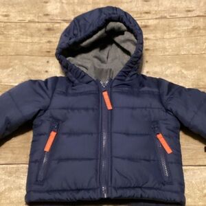 Rothschild Navy blue Jacket with Orange  and gray details.